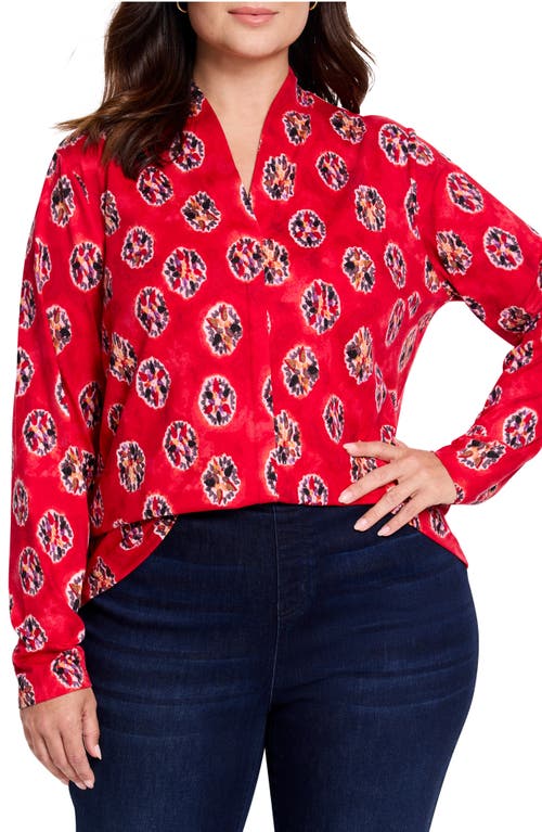 Shop Nic + Zoe Nic+zoe Starburst Long Sleeve Top In Red Multi