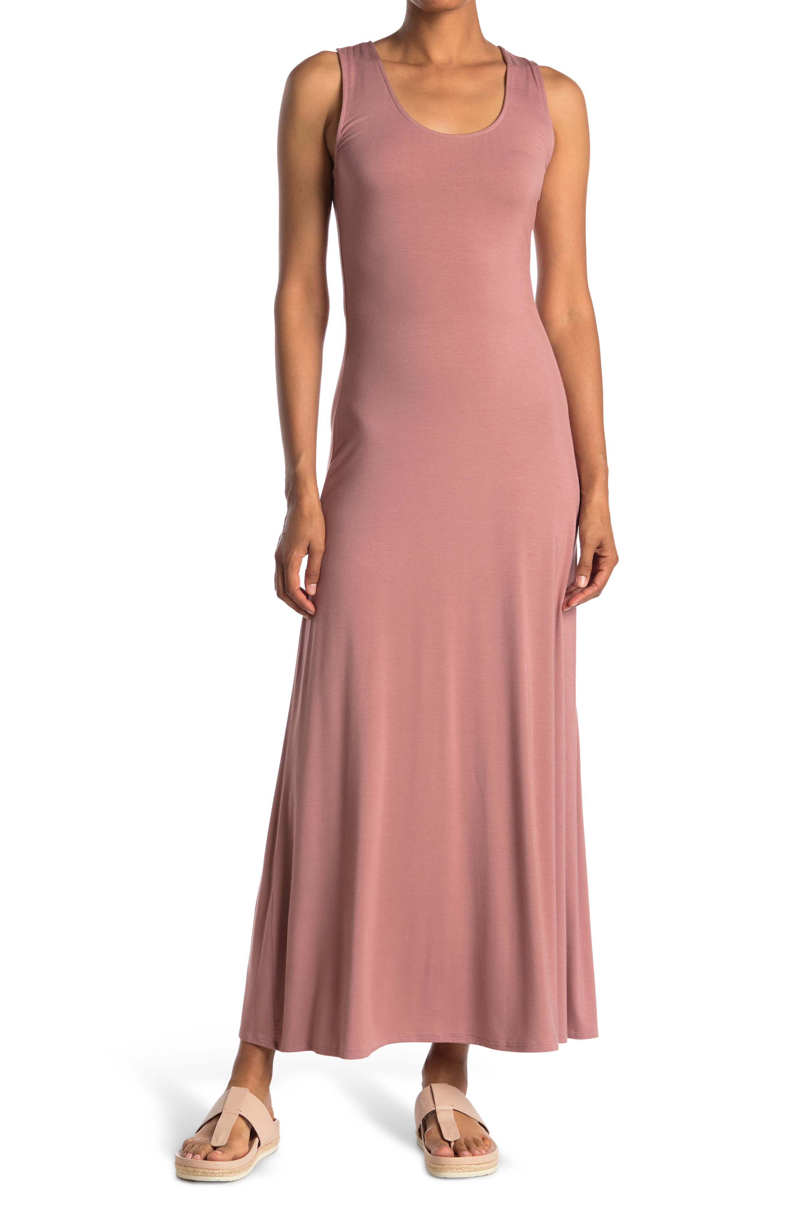 West Kei Solid Racerback Maxi Dress In Mauve