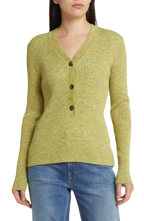 Closed Rib Henley Top Primary Yellow at Nordstrom,