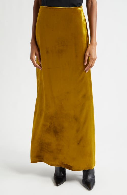 Shop Rohe Róhe Velvet Maxi Skirt In Gold