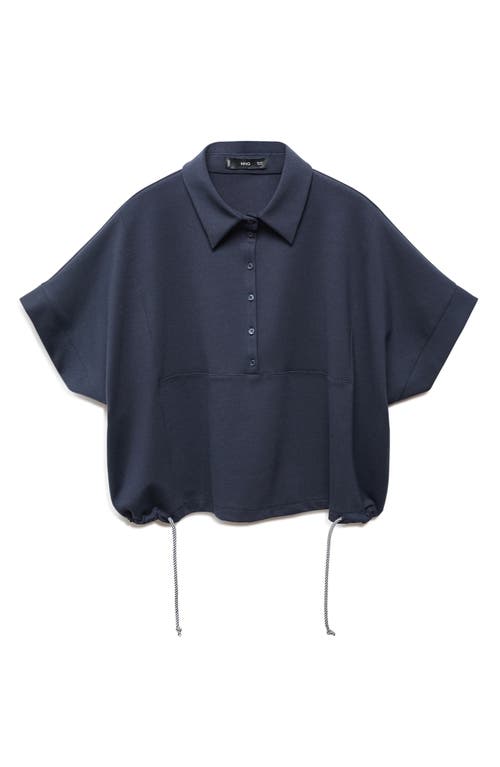 Mango Women's Adjustable Drawstring Polo Sweatshirt In Navy