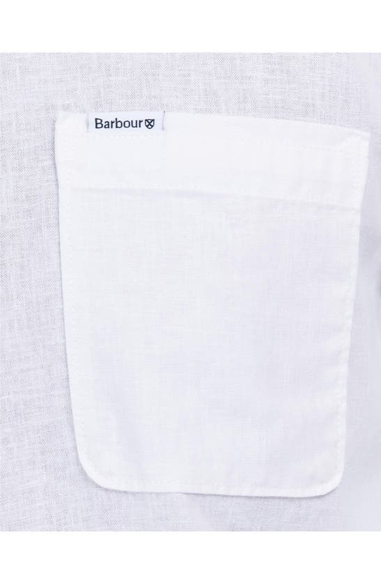 Shop Barbour Nelson Tailored Fit Solid Linen & Cotton Button-down Shirt In White