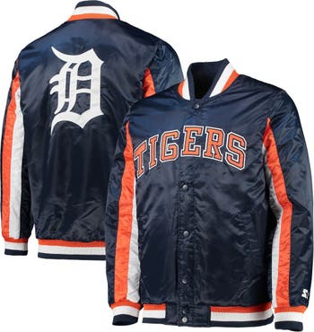 Starter Men's Navy Detroit Tigers The Ace Satin Full-Snap Jacket