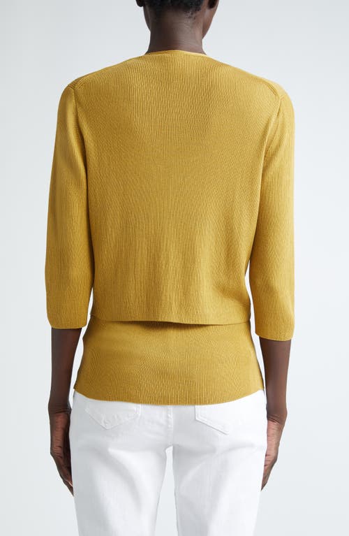 Shop Lafayette 148 New York Open Front Crop Cardigan In Desert Grass