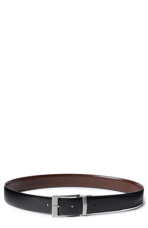 Shop Ted Baker London Reversible Leather Belt In Black/dark Brown