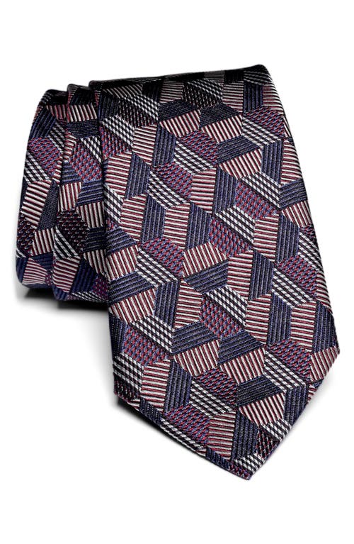 Holton Jigsaw Silk Tie in Purple