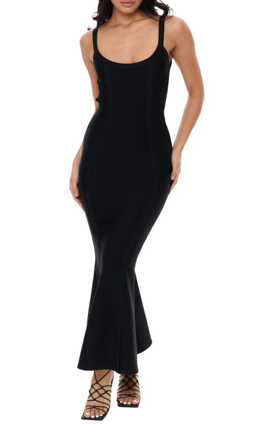 RARE LONDON RARE LONDON BACKLESS BANDAGE FISHTAIL DRESS