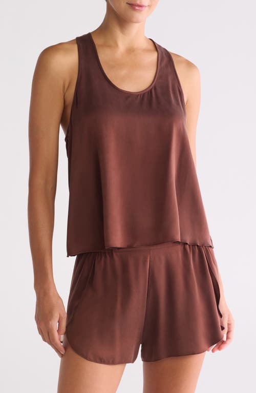 Shop Lunya Racerback Washable Silk Short Pajamas In Dozing Umber