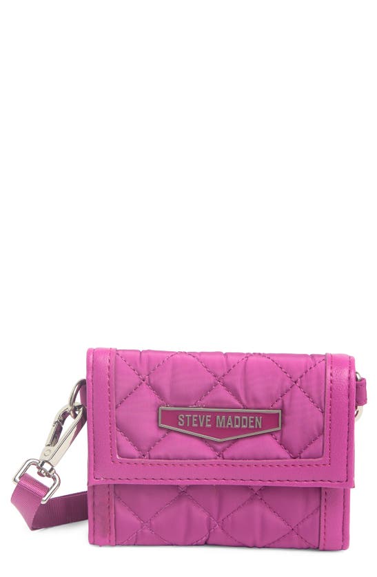 Steve Madden Moto Quited Card Wallet On A Strap In Purple | ModeSens