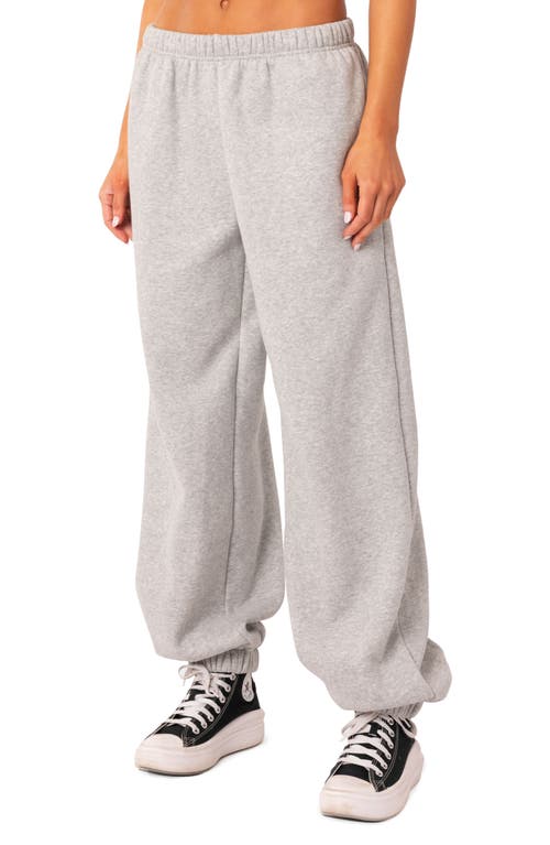 EDIKTED Clark Oversize Cotton Blend Sweatpants Grey-Melange at Nordstrom,