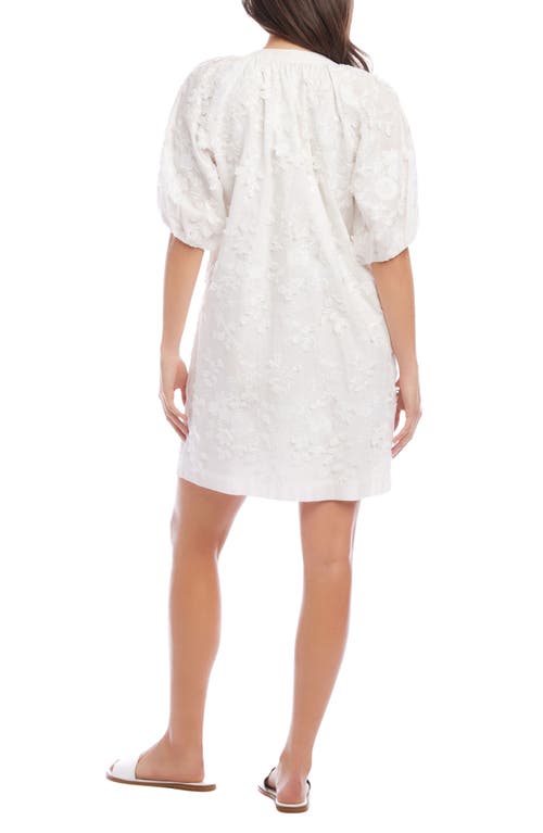 Shop Karen Kane Floral Embroidered Cotton Shift Dress In Off White