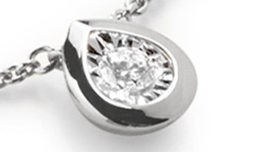 Shop Monica Vinader Lab Created Solitaire Diamond Pendant Necklace In Sterling Silver/lab Dia