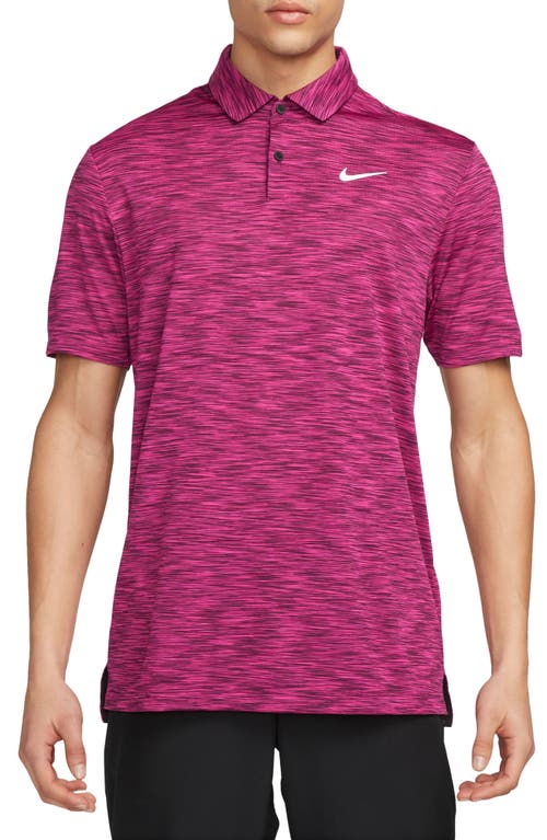 Nike Golf Dri-fit Tour Space Dye Performance Golf Polo In Bordeaux/fireberry/white