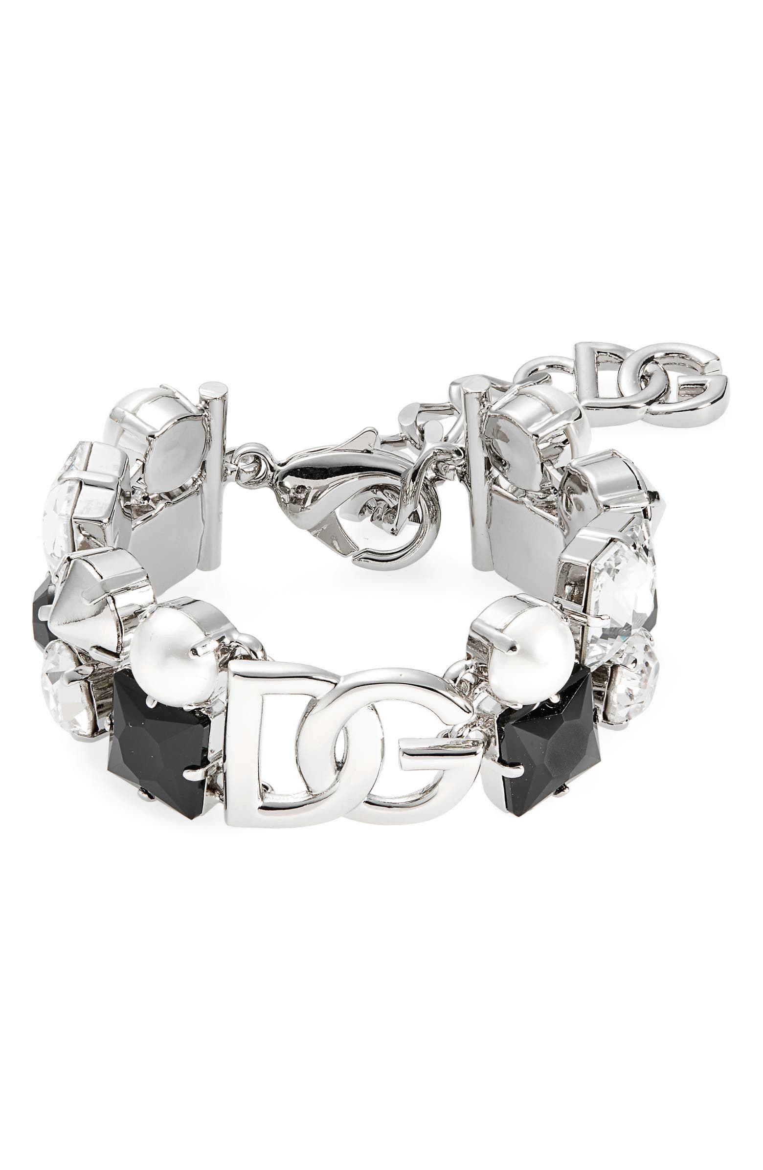 Dolce&Gabbana DG Logo Bejeweled Bracelet | Nordstrom