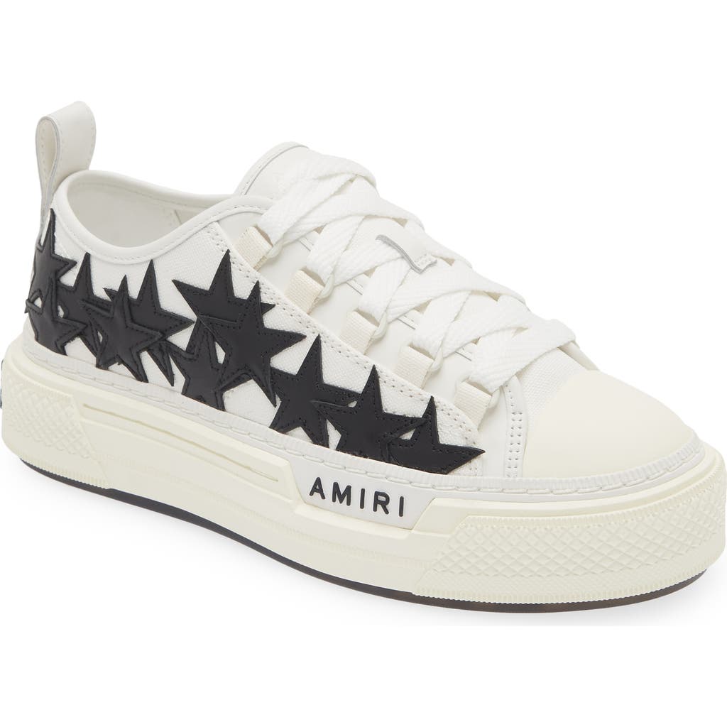 Amiri Stars Court Low Top Sneaker In White/black