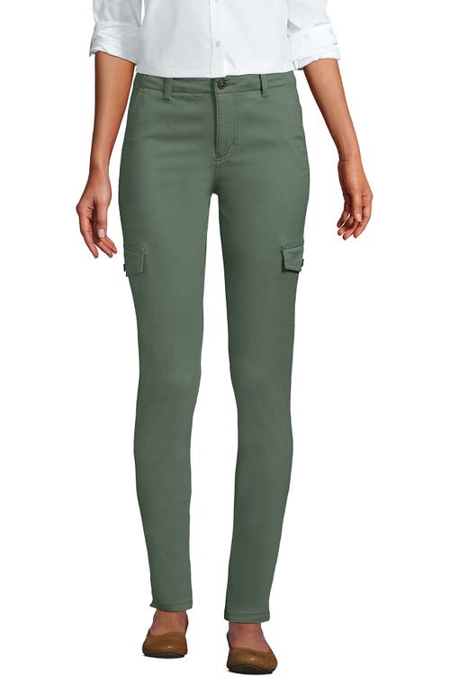 Shop Lands' End Mid Rise Slim Cargo Chino Pants In Lily Pad Green