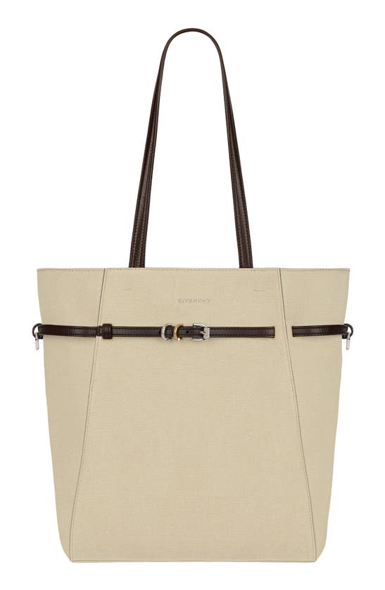 Shop Givenchy Small Voyou Canvas Tote In Army Beige