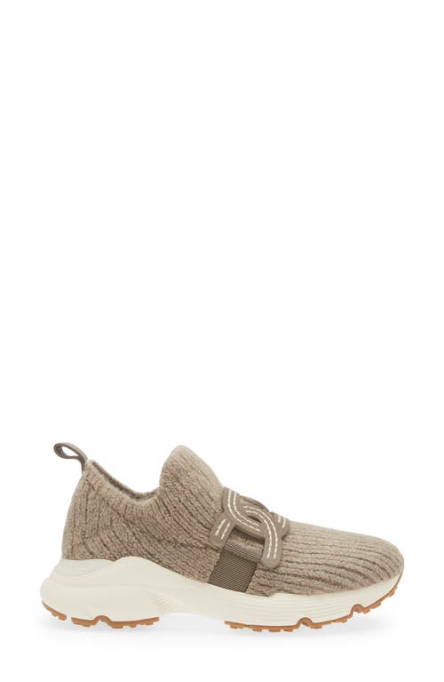 Tod's Leather-trimmed Knit Sneakers In Altraversione
