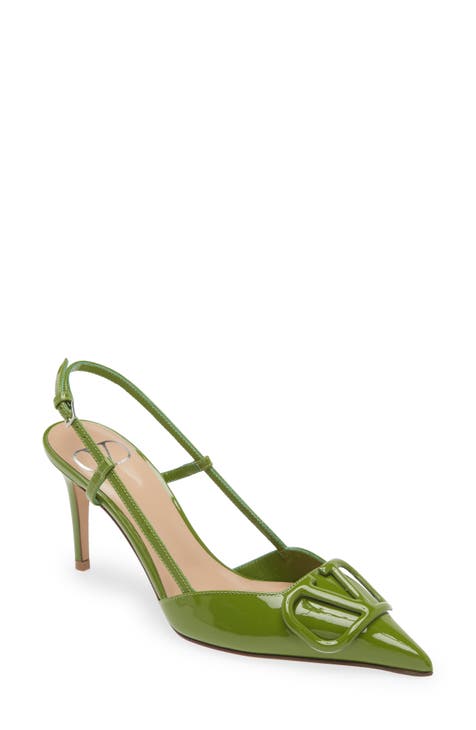 chanel green heel sandals 8