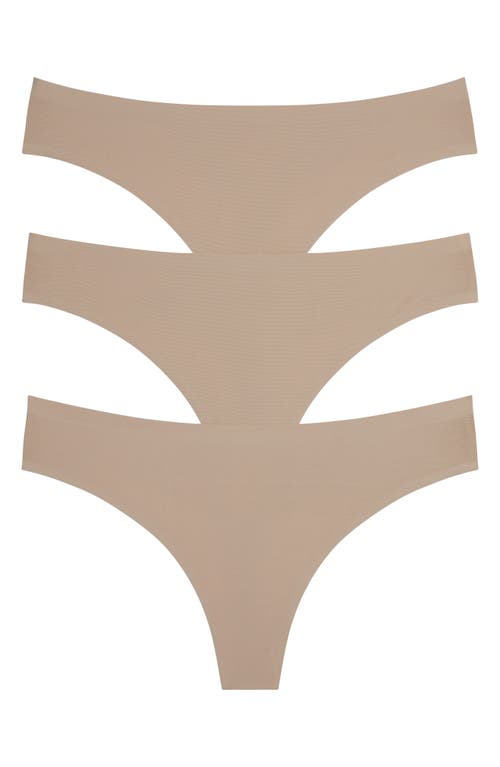 Skinz 3-Pack Thong in Nude/Nude/Nude