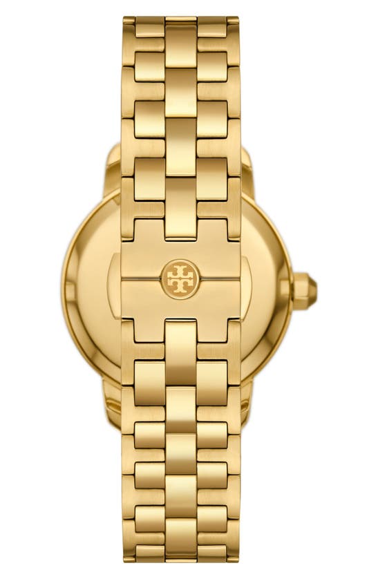 Shop Tory Burch The Tory Bracelet Watch, 34mm In Gold