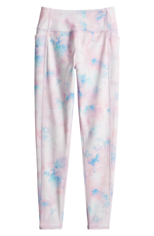 Shop Zella Girl Kids' Favorite High Waist Pocket Leggings In Pink Galactic Clouds Print