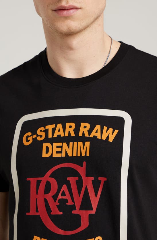 Shop G-star Logo Graphic T-shirt In Dark Black