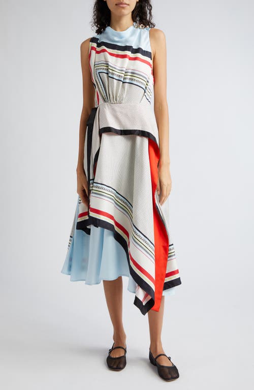 3.1 Phillip Lim NY Liberty Print Silk Cascade Dress Ivory Multi at Nordstrom,