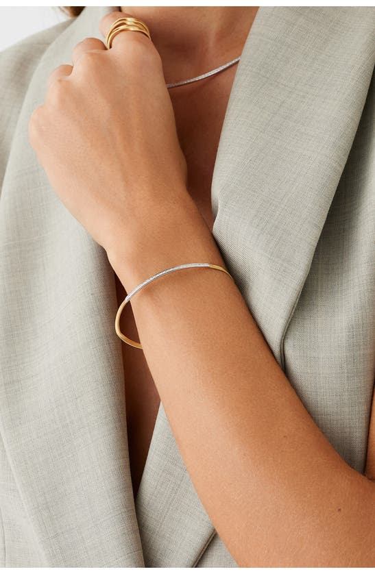 Marco Bicego 18k White & Yellow Gold Marrakech Diamond Twist Bangle Bracelet In 18k Yellow Gold
