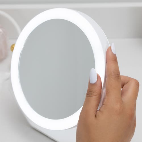Zadro Lighted Makeup Mirror With 5x/1x Magnifications, Swivel & Battery In White