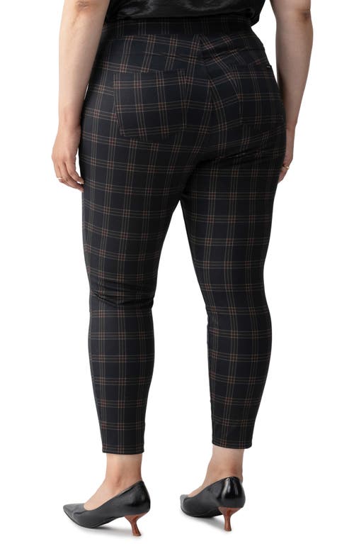 Shop Sanctuary Runway Plaid Ponte Pocket Leggings In Garnet