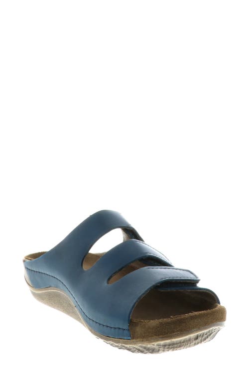 Nomad Slide Sandal in Blue Leather