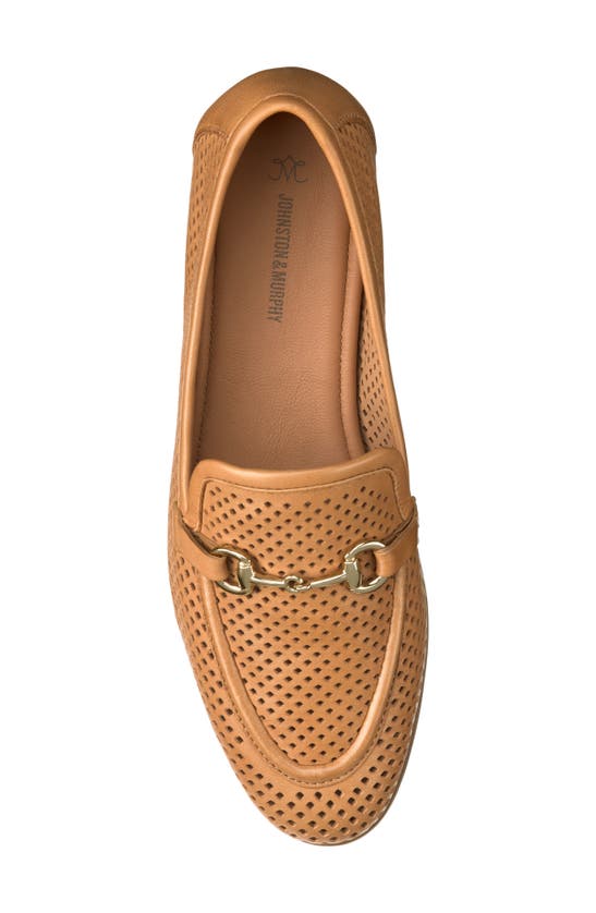 Shop Johnston & Murphy Ali Perforated Bit Loafer In Tan Glove