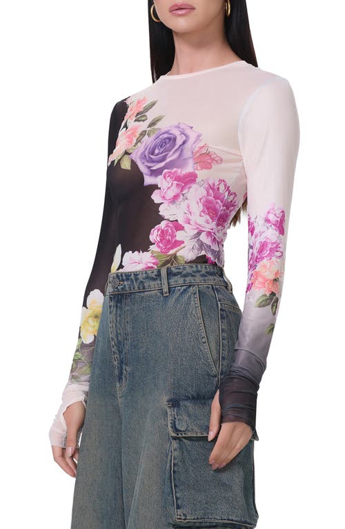 Shop Afrm Kaylee Print Mesh Top In Color Block Floral