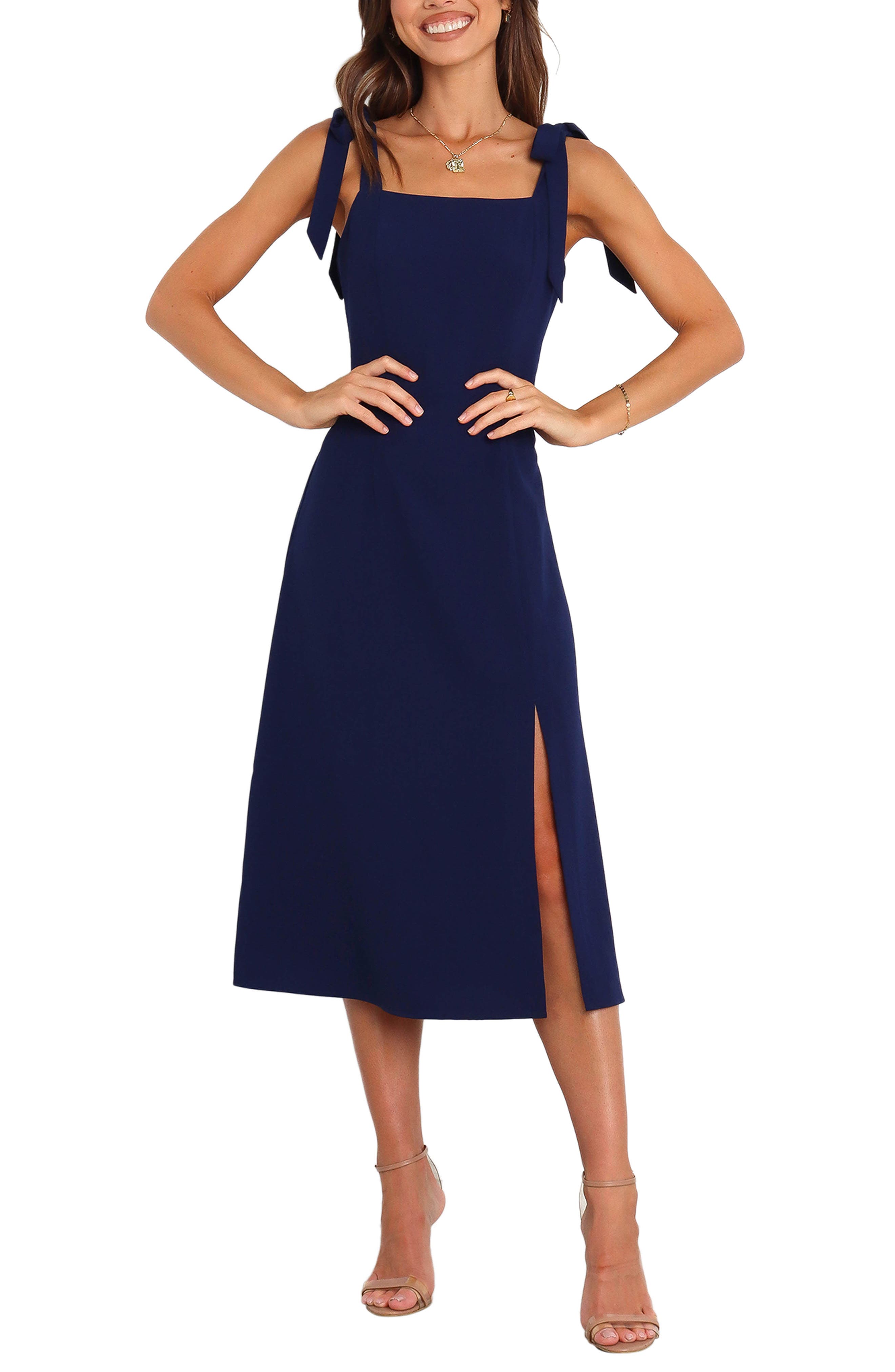 Petal & Pup Laurel Tie Shoulder ALine Midi Dress Nordstrom