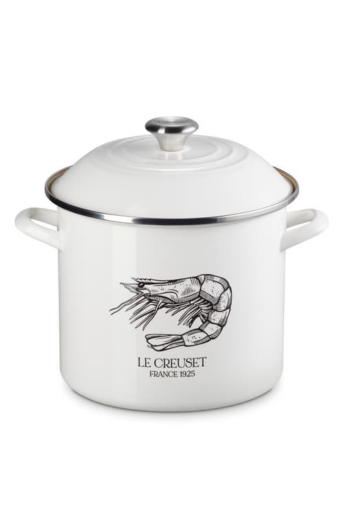 Le Creuset Shrimp Seafood Stock Pot In White