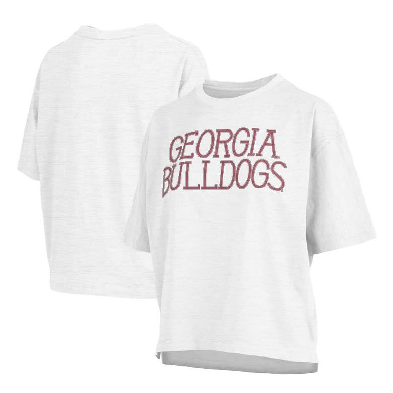 Shop Pressbox White Georgia Bulldogs Motley Crew Chain Stitch Slub Waist Length Boxy T-shirt