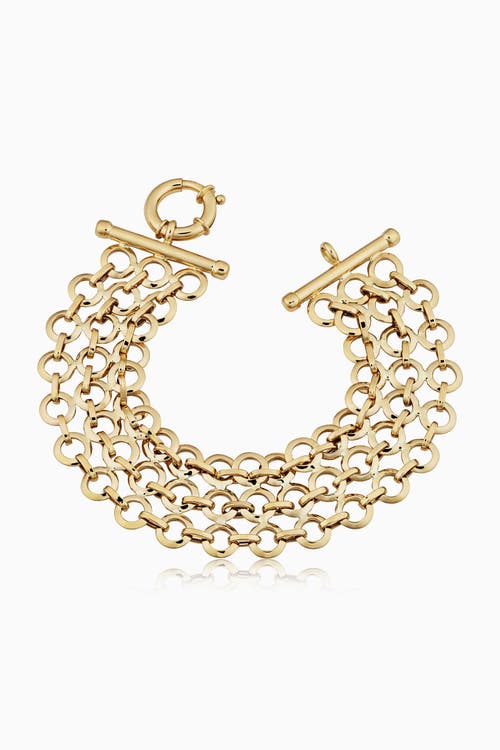 Oradina Women's 14k Yellow Solid Gold Disco Bracelet In Yellow Gold