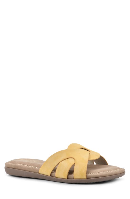 Cliffs By White Mountain Fortunate Woven Sandal In Yellow/ Sueded/ Smooth