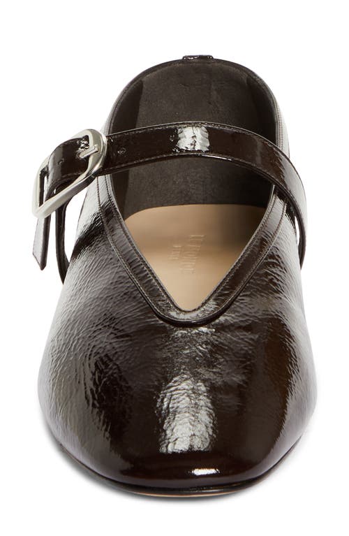 Shop Le Monde Beryl Stella Patent Leather Mary Jane Flat In Chocolate Patent