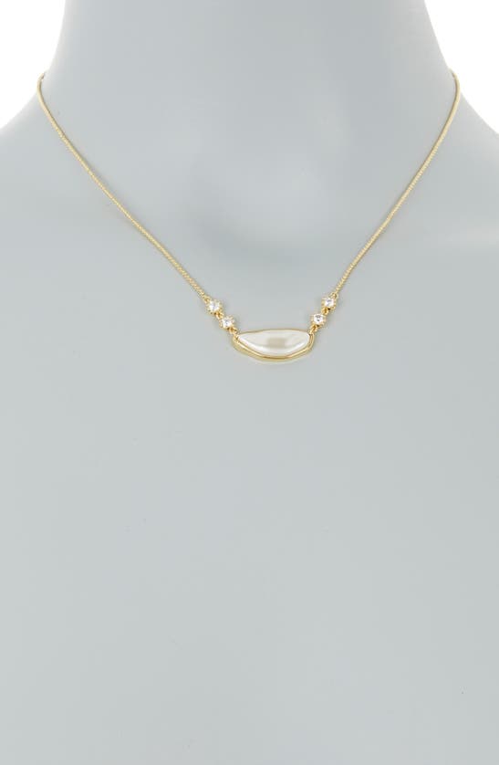 Shop Covet Organic Faux Pearl Necklace In White