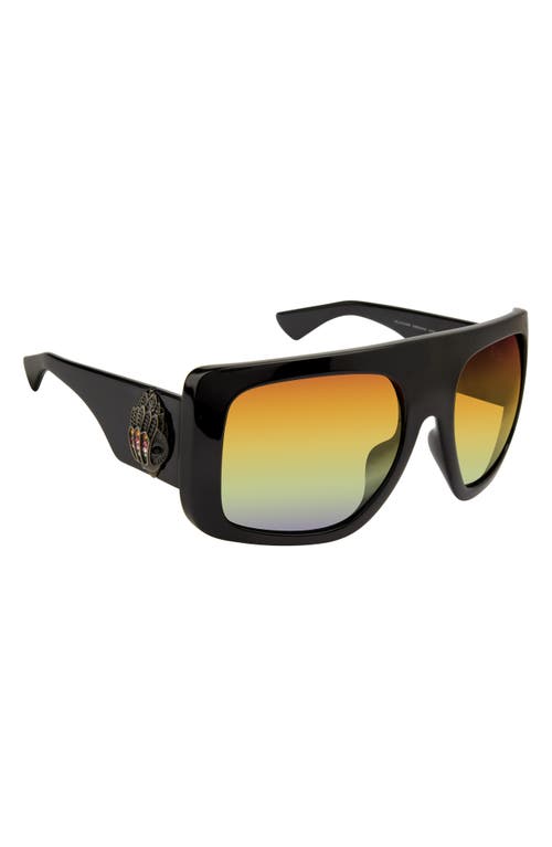 Kurt Geiger London 62mm Oversize Rectangular Sunglasses In Black/rainbow