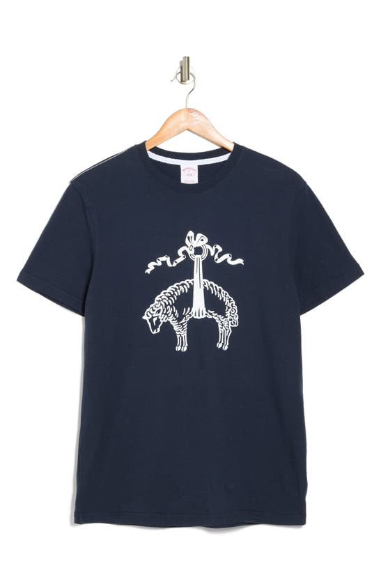 Brooks Brothers Short Sleeve Logo T-shirt In Navy