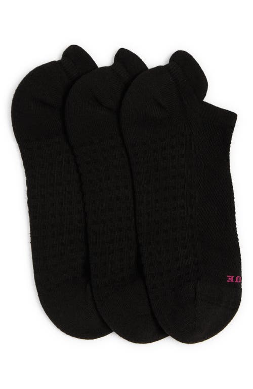 Hue 3-Pack Air Cushion Tab Back Socks in Black at Nordstrom
