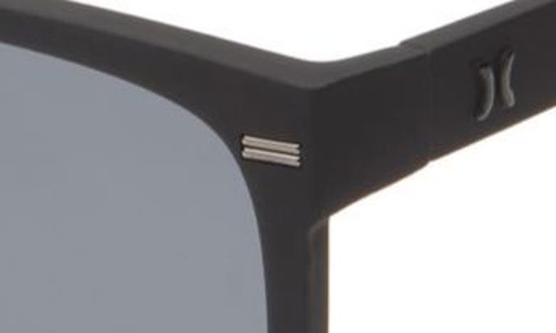 Shop Hurley 52mm Polarized Square Sunglasses In Rubberized Black