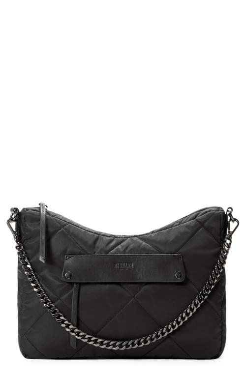 Madison Everyday Quilted Nylon Crossbody Bag in Black