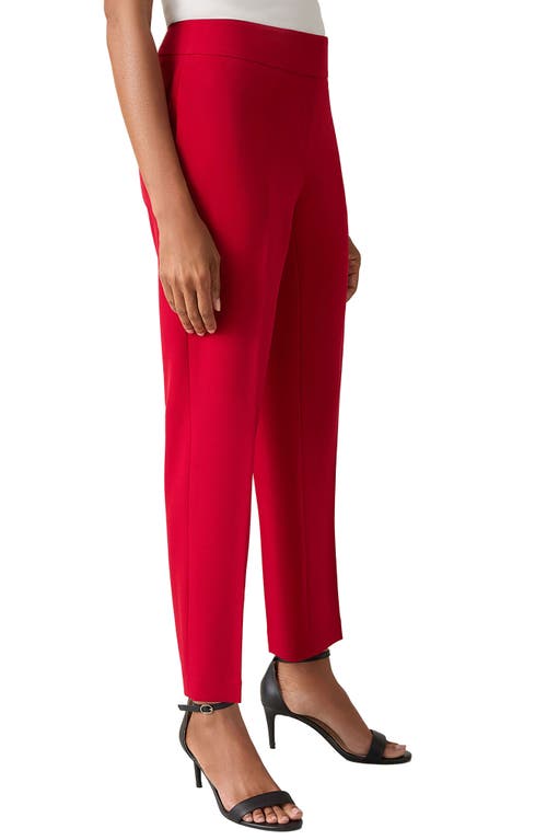 Kasper Hidden Fly Front Taffeta Pants In Fire Red