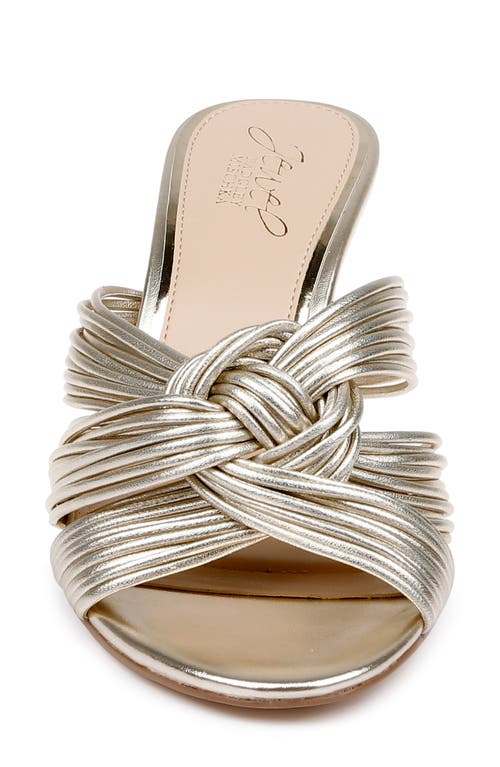 Jewel Badgley Mischka Mia Slide Sandal In Light Gold