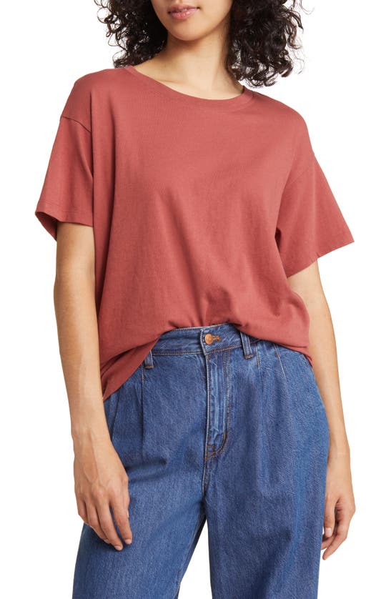 Madewell Softfade Oversize Cotton T-shirt In Antique Rose