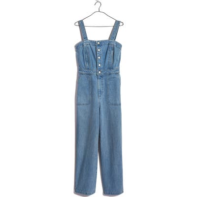Madewell Stitched Strap Denim Jumpsuit, Blue
